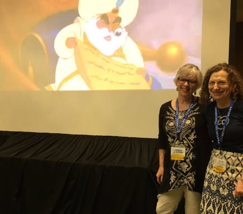 Photo of Jane Lofton and Gail Desler just getting started on their CUE17 presentation.