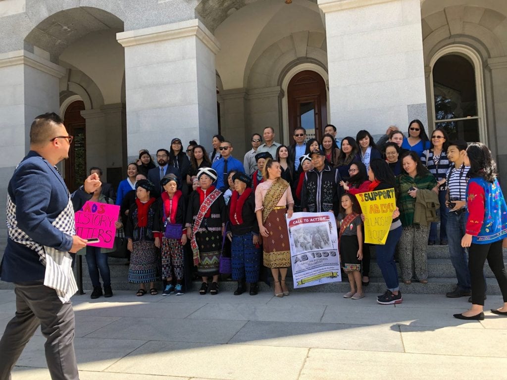 Photo of Lao community gathering on steps of Capitol